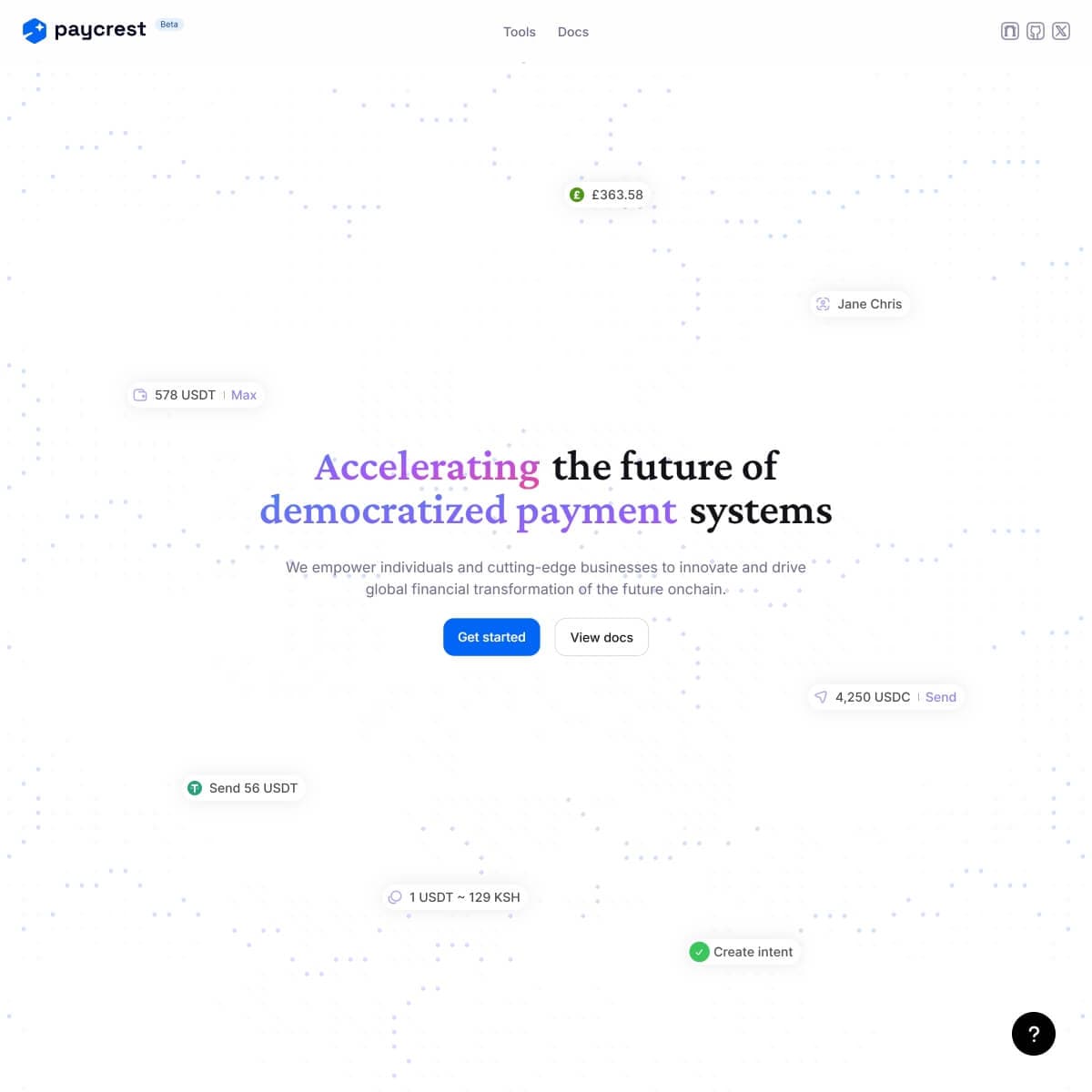 Paycrest Landing Page screenshot